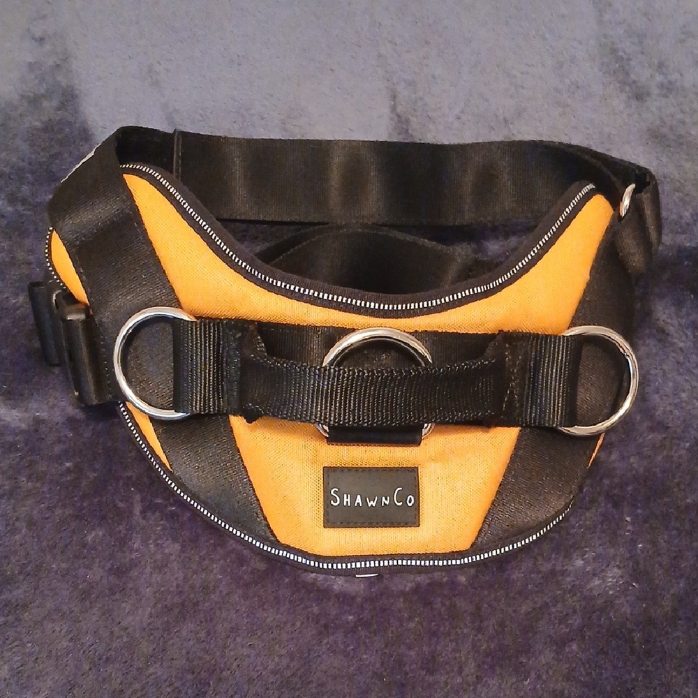 ShawnCo No-Pull Dog Harness Orange & Black Size Medium